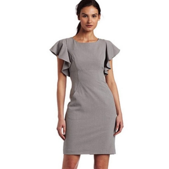 calvin klein flutter sleeve dress